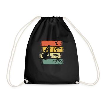 Stabhochsprung Retro Vintage - Turnbeutel - Schwarz - Vorne