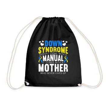 Down Syndrom Komm Nicht Mit Einer Anleitung - Turnbeutel - Schwarz - Vorne