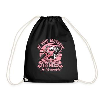 Motarde Je Cours Pas Après Les Mecs Je Les Double - Sac de sport léger - noir - Devant