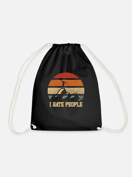 I hate people Camping - Turnbeutel - Schwarz