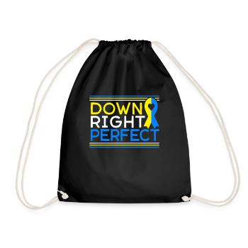 Down Right Perfect Down Syndrom - Turnbeutel - Schwarz - Vorne