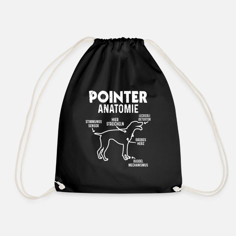 Pointer Anatomie Hundebesitzer Lustig Hunde - Turnbeutel - Schwarz