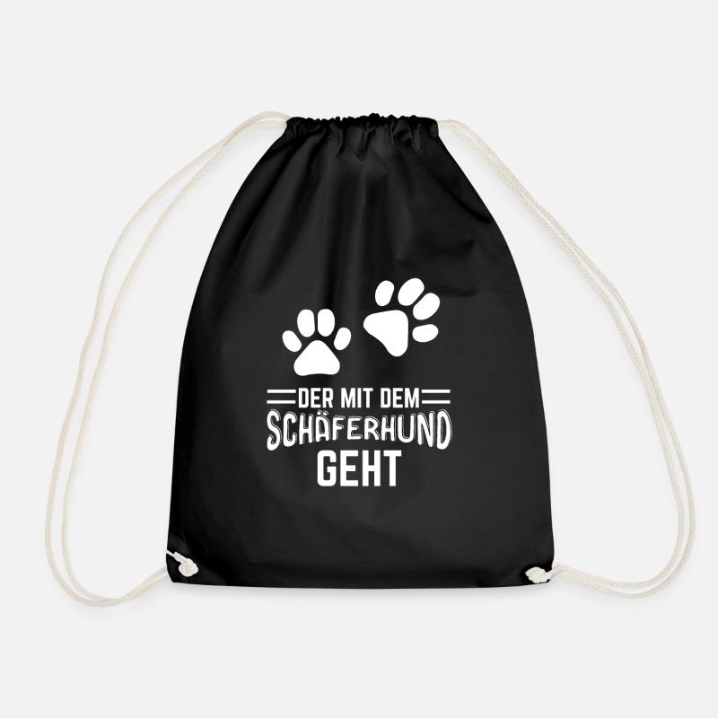 Der mit dem Schäferhund geht - Turnbeutel - Schwarz