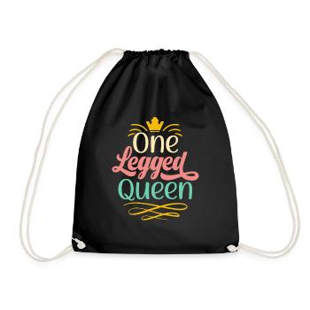 Une reine à une jambe amputée prothèse - Sac de sport léger - noir - Devant