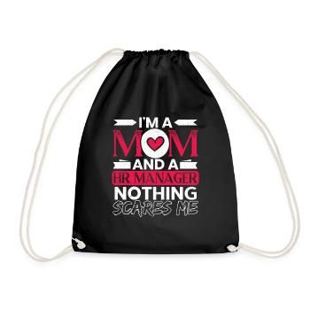 I am a mother and HR manager - Drawstring Bag - black - Front