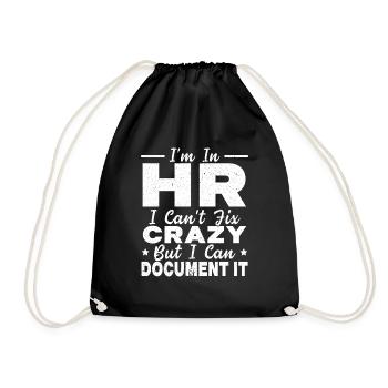 I am an HR Manager in the HR department - Drawstring Bag - black - Front