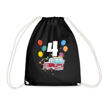 4 anniversaire anniversaire d’enfant 4 ans de pompiers - Sac de sport léger - noir - Devant