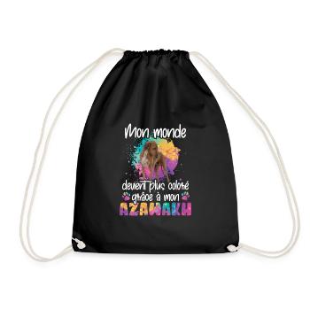 Un monde coloré grâce à mon Azawakh chien - Turnbeutel - Schwarz - Vorne