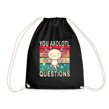 Axolotl. You Axolotl Questions. Drôle d’Axolotl - Sac de sport léger - noir - Devant