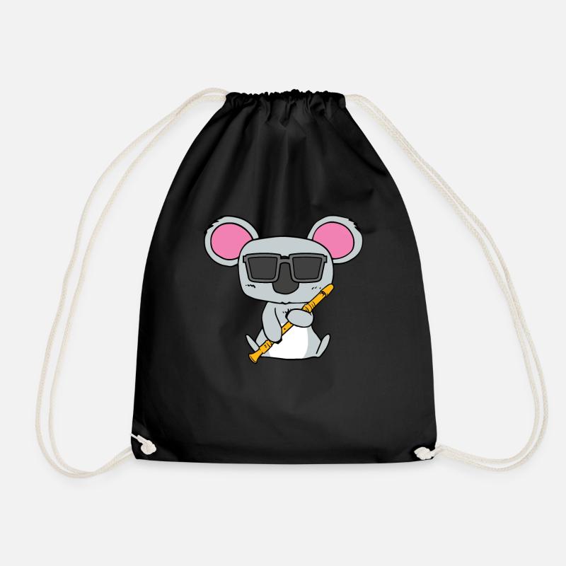 Koala Flûte à bec - Sac de sport léger - noir