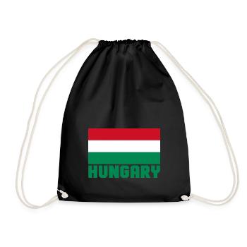 Hungary - Drawstring Bag - black - Front
