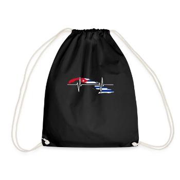 Cuba Battements de coeur Drapeau Vintage Rétro Cuba - Sac de sport léger - noir - Devant