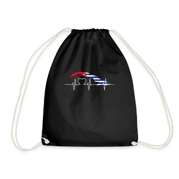 Cuba Battements de coeur Drapeau Vintage Rétro Cuba - Sac de sport léger - noir - Devant