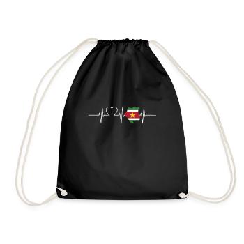 Suriname Herzschlag Flagge Vintage Suriname - Sac de sport léger - noir - Devant