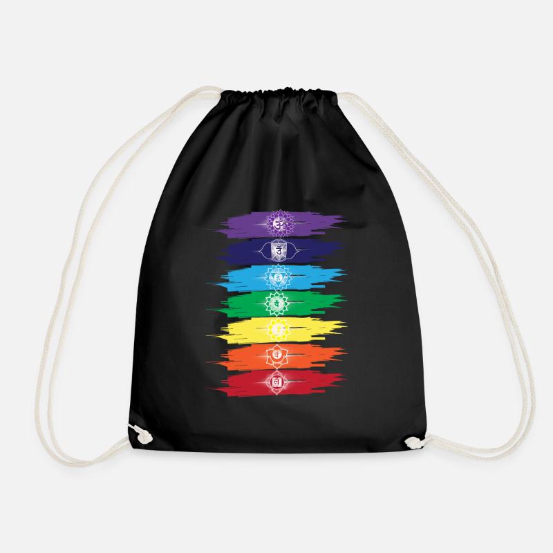 SEVEN CHAKRAS - Drawstring Bag - black