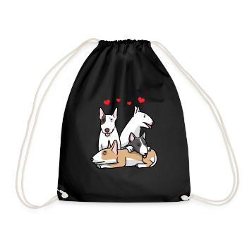 Miniatur Bullterrier Hund - Turnbeutel - Schwarz - Vorne