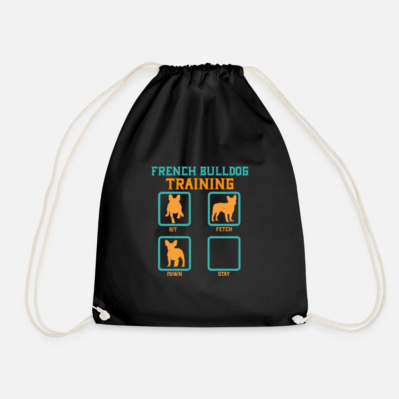 French Bulldog Training - Drawstring Bag - black
