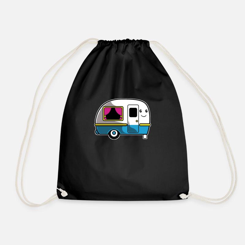 Caravan Motorhome Caravan Camper - Drawstring Bag - black