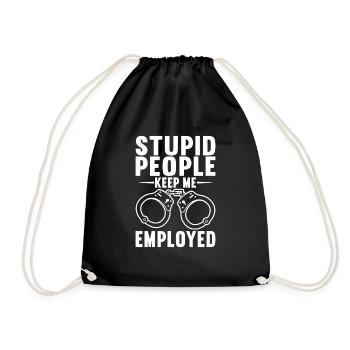 Police Officer Police Officer Gift - Drawstring Bag - black - Front