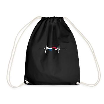 Drapeau Panama Battements de coeur Vintage Panama - Sac de sport léger - noir - Devant
