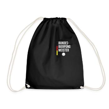 Bundes Bierpong Meister | Bier Trinker Alkohol - Turnbeutel - Schwarz - Vorne