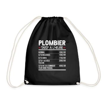 Plombier Idée Cadeau Humour Plomberie - Sac de sport léger - noir - Devant
