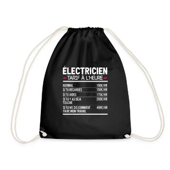 Électricien Idée Cadeau Humour - Sac de sport léger - noir - Devant