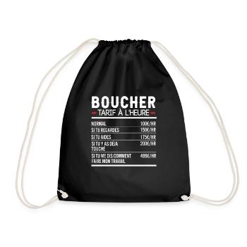 Boucher Idée Cadeau Humour Boucherie - Sac de sport léger - noir - Devant