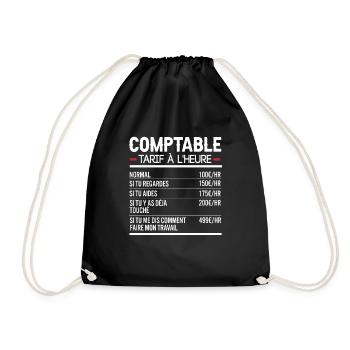 Comptable Idée Cadeau Humour Comptabilité - Sac de sport léger - noir - Devant