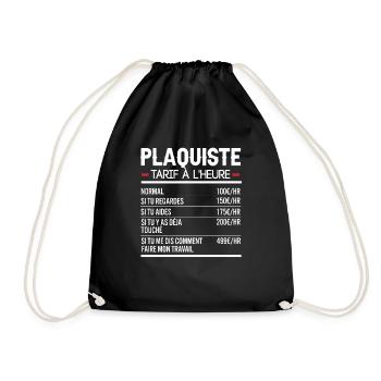 Plaquiste Idée Cadeau Humour - Sac de sport léger - noir - Devant