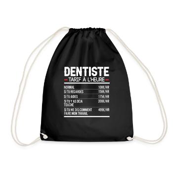 Dentiste Idée Cadeau Humour - Sac de sport léger - noir - Devant