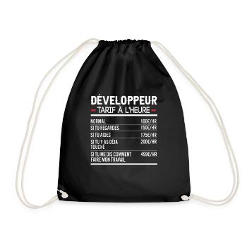 Développeur Idée Cadeau Humour Web - Sac de sport léger - noir - Devant
