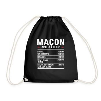 Maçon Idée Cadeau Humour - Sac de sport léger - noir - Devant