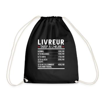 Livreur Idée Cadeau Humour Livraison - Sac de sport léger - noir - Devant