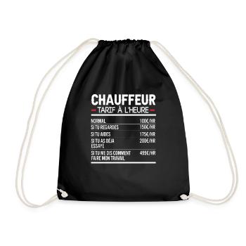 Chauffeur Idée Cadeau Humour Routier - Sac de sport léger - noir - Devant