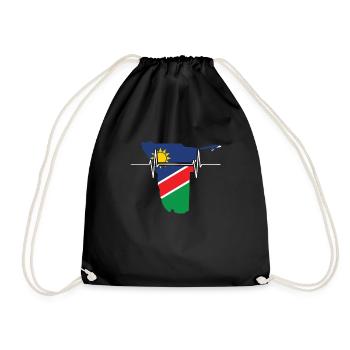Namibia Herzschlag Flagge Vintage Namibia - Turnbeutel - Schwarz - Vorne