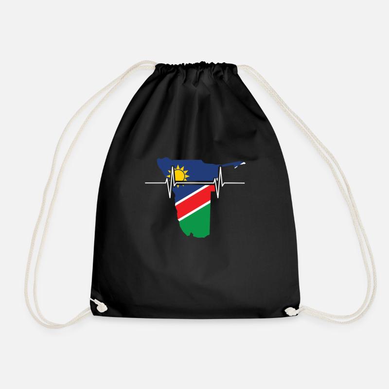 Namibia Herzschlag Flagge Vintage Namibia - Turnbeutel - Schwarz