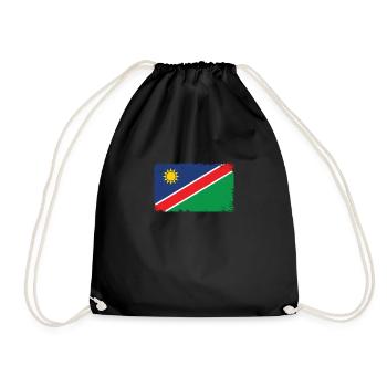 Namibia Herzschlag Flagge Vintage Namibia - Turnbeutel - Schwarz - Vorne