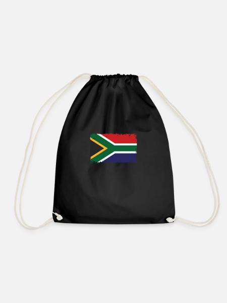 Süd Afrika Herzschlag Flagge Vintage Süd Afrika - Turnbeutel - Schwarz
