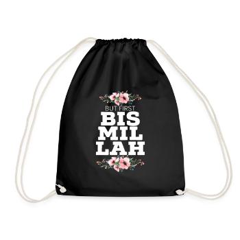But First Bismillah Allah Fier musulman - Sac de sport léger - noir - Devant