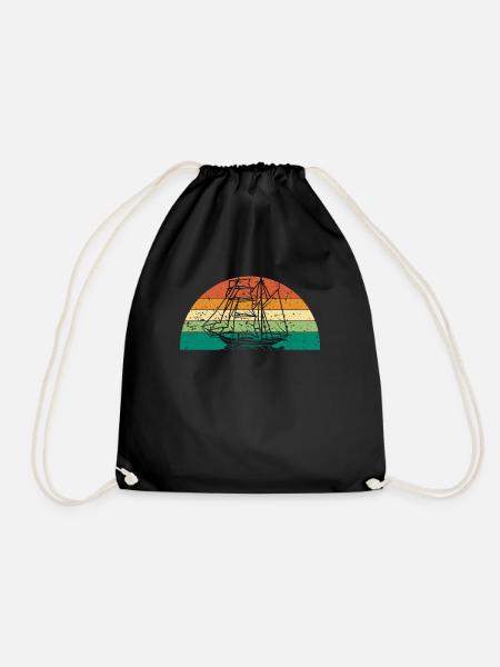 Retro Boot Captain Kapitän - Drawstring Bag - black