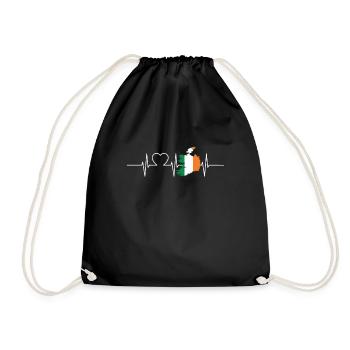 Irlande Herzschlag Flagge Vintage Irlande - Sac de sport léger - noir - Devant