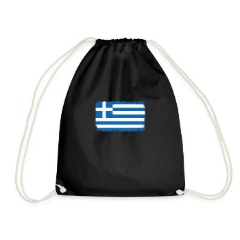Grèce Herzschlag Flagge Vintage - Sac de sport léger - noir - Devant