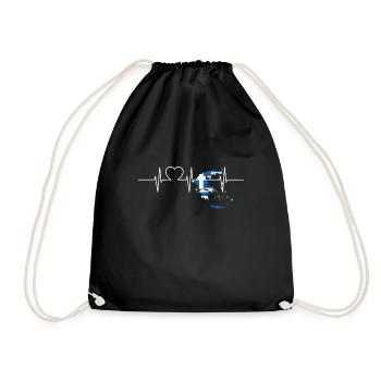 Grèce Herzschlag Flagge Vintage - Sac de sport léger - noir - Devant