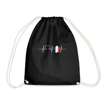 France Battements de coeur Drapeau Vintage France - Sac de sport léger - noir - Devant