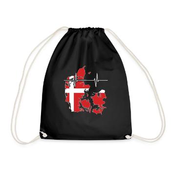 Danemark Herzschlag Flagge Vintage Danemark - Sac de sport léger - noir - Devant
