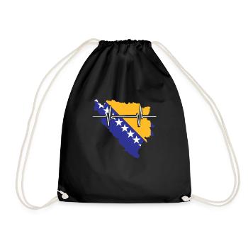 Drapeau De Battements de cœur de Bosnie-Herzégovine Vintage - Sac de sport léger - noir - Devant
