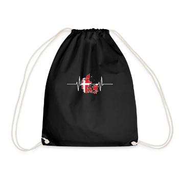 Danemark Herzschlag Flagge Vintage Danemark - Sac de sport léger - noir - Devant