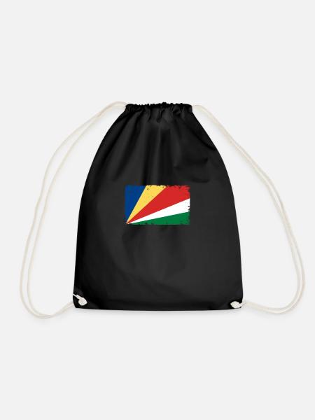 Seychellen Herzschlag Flagge Vintage Seychellen - Turnbeutel - Schwarz