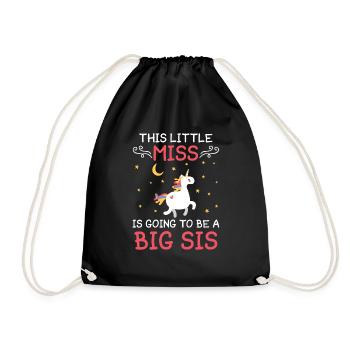This girl becomes a big sister - Drawstring Bag - black - Front
